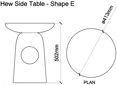 AutoCAD download Hew Side Table - Shape E DWG Drawing