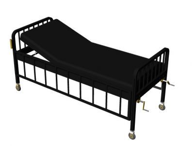 metal designed hospital bed wit a simple look 3d model .3dm format