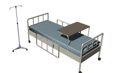 hospital bed designed with support on all side 3d model .3dm format