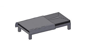 Modern designed small hostel bed 3d model .dwg format