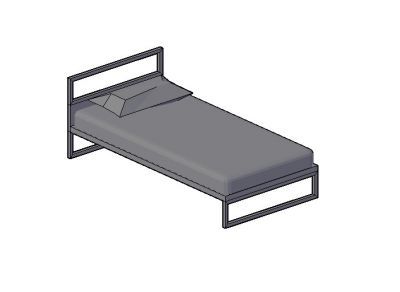 Simple looking hostel bed design 3d model .dwg format