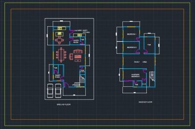 Two -storey residential floor plan