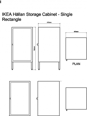 AutoCAD download IKEA Hallan Storage Cabinet - Single Rectangle DWG Drawing