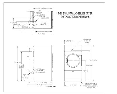 Industrial O-Series Dryer Installation Dimensions-6