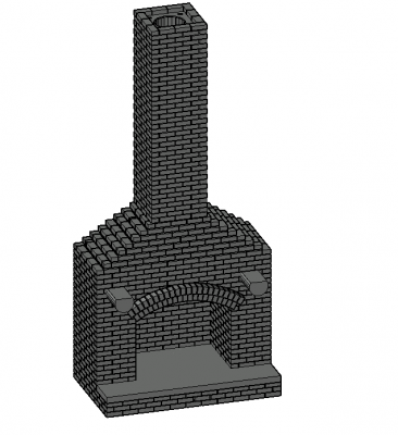 Large scaled ingle 3d model .dwg format