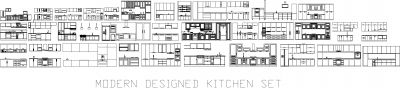 MODERN DESIGNED SET OF KITCHEN ELEVATIONS 2D MODEL .DWG