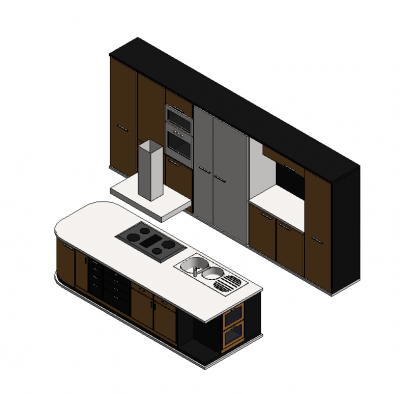 Kitchen with Island revit family