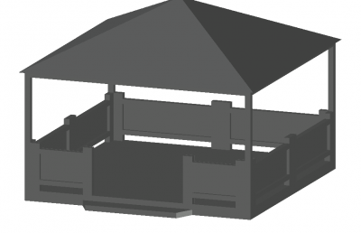 Moderately designed Landscape Gazebo 3d model .dwg format