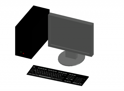 simple designed computer 3d model .dwg format