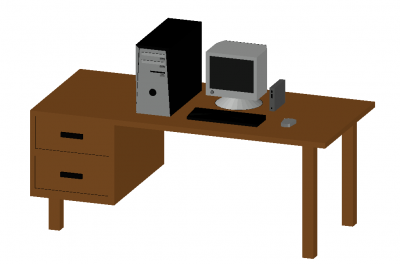 Simple small handy computer 3d model .dwg fromat