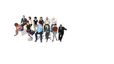 12 personnes assises -SKETCHUP-3D