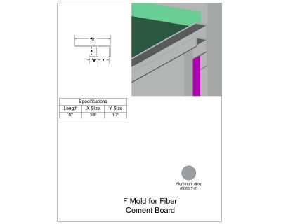 Lath- F Mold for Fiber Cement Board