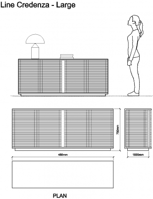 Line Credenza - Large-Model DWG Drawing