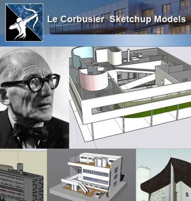 24 tipos de modelos 3D Sketchup de arquitetura Le Corbusier (recomendado !!)
