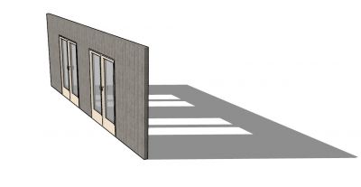 Wooden framed design formal looking meeting room door 3d model .skp format