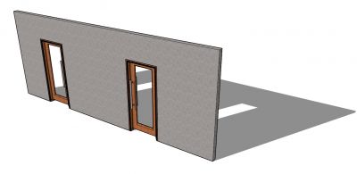 Wooden framed design formal looking meeting room door 3d model .skp format