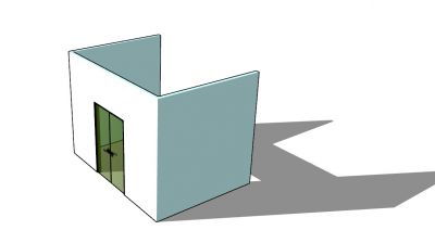 Modern designed formal glass meeting room door 3d model .skp format