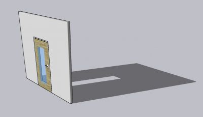 Modern designed wooden medium sized meeting room door 3d model .skp format