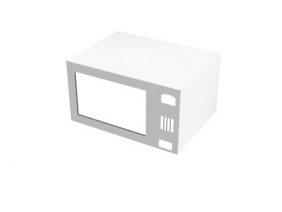 white microwave with simple design 3d model .3dm format