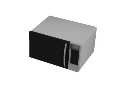 micro-ondes blanc avec un design simple modèle 3d format .3dm