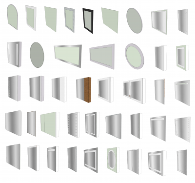 Mirrors and mirror cabinets Sketchup model collection skp 