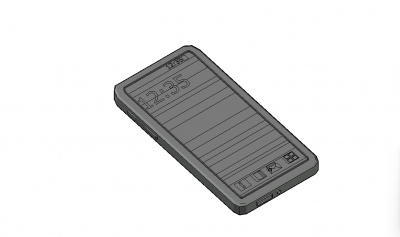 mobile phones designed with a simple look 3d model .dwg format
