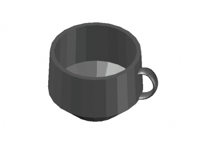 Modern large designed mug 3d model .dwg format