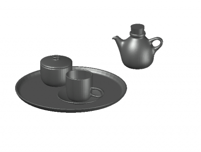 Simple designed mug 3d model .dwg format