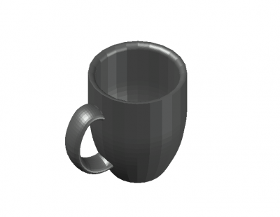 Medium sized mug designed 3d model .dwg format