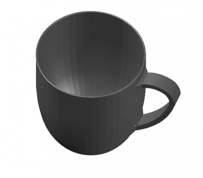 Moderately design mug 3d model .dwg format