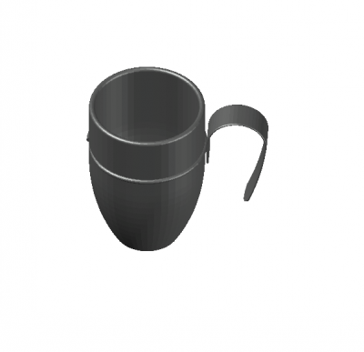 Moderately design mug 3d model .dwg format