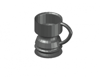 Mug with simple look 3d model .dwg format