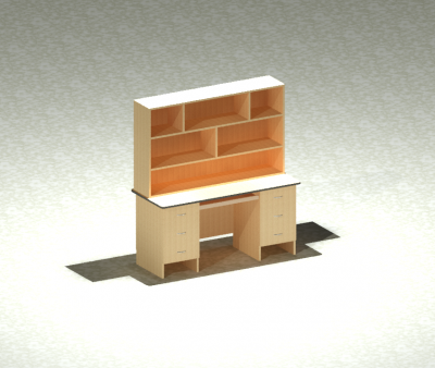 3D Modelling Desk & Bookcase
