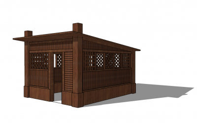 Single black brown bungalow sketchup model