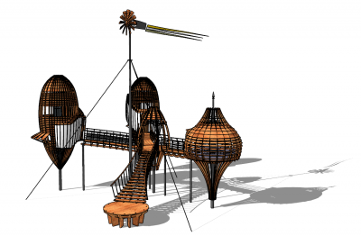 Bungalow ant shape sketchup model