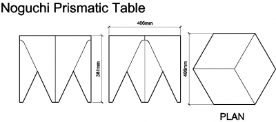 AutoCAD download Noguchi Prismatic Table DWG Drawing