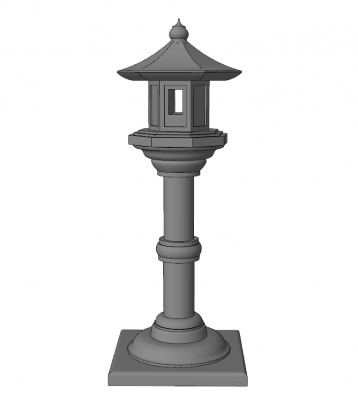 Cement pagoda light sketchup