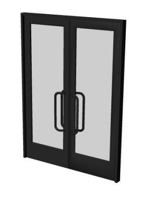 Thick framed glass office door design 3d model .3dm fromat