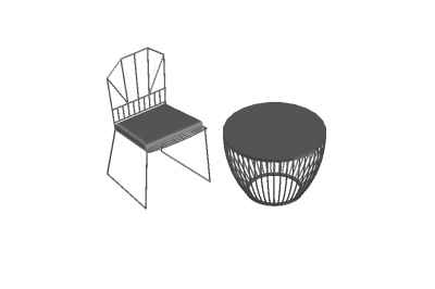 outdoor pit chat chair design with a simple look 3d model .dwg format