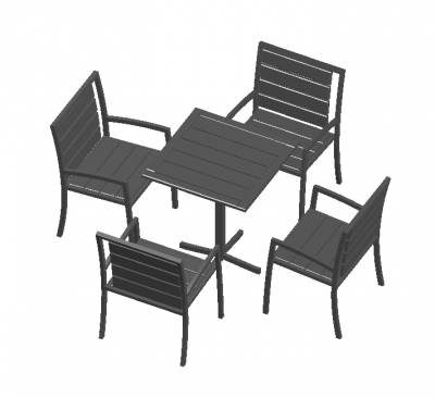 Outdoor designed pit chat chair set with a modern look 3d model .dwg format