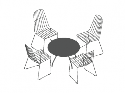 Simple looking designed outdoor pit chat chair 3d model .dwg format