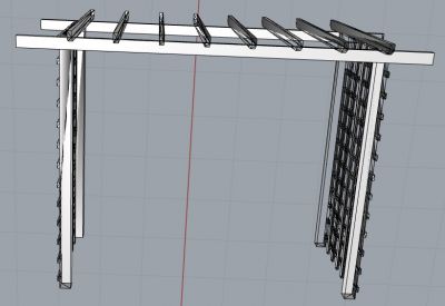 四脚凉棚架3D模型.3dm格式
