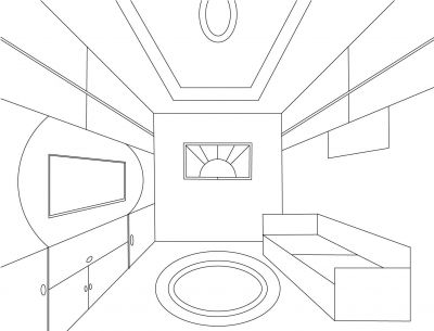 Living Room Perspective Drawing