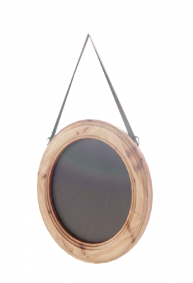 Circle mirror with wooden frame revit family