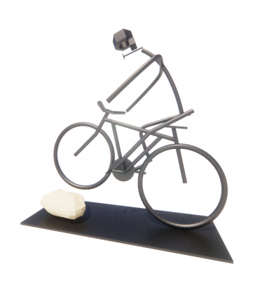 Man on bicycle statue revit family