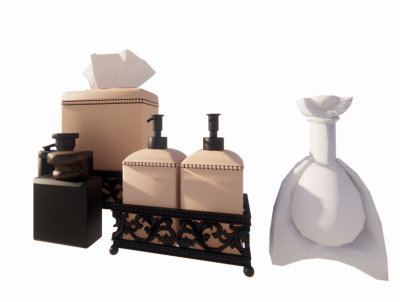 Perfume collection bottle and tissue box revit family