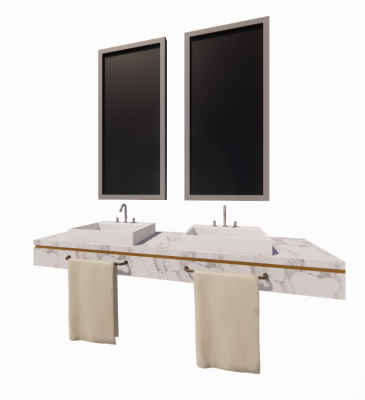 Double lavabo and sink revit family