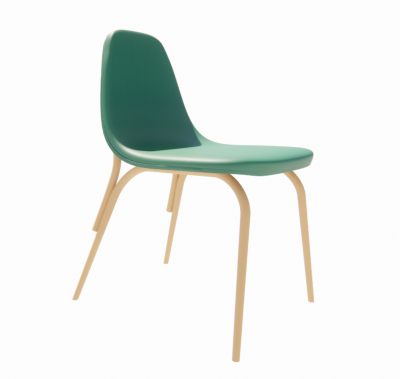 Green leather chair revit family