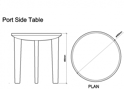 AutoCAD download Port Side Table DWG Drawing
