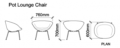 AutoCAD download Pot Lounge Chair DWG Drawing